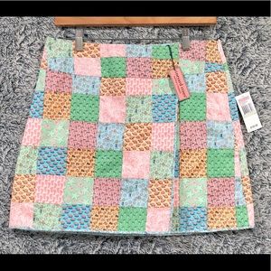 Vineyard Vines Y2K Patchwork Skirt, Turtles Seashells Mermaid Hibiscus, Sz 8 NWT